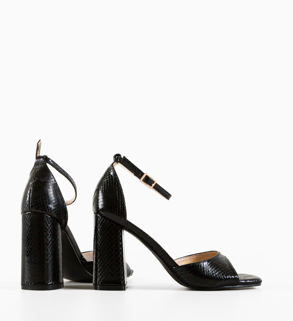 Sandale cu Toc King Negre | Eleganță și Stil - imagine 9