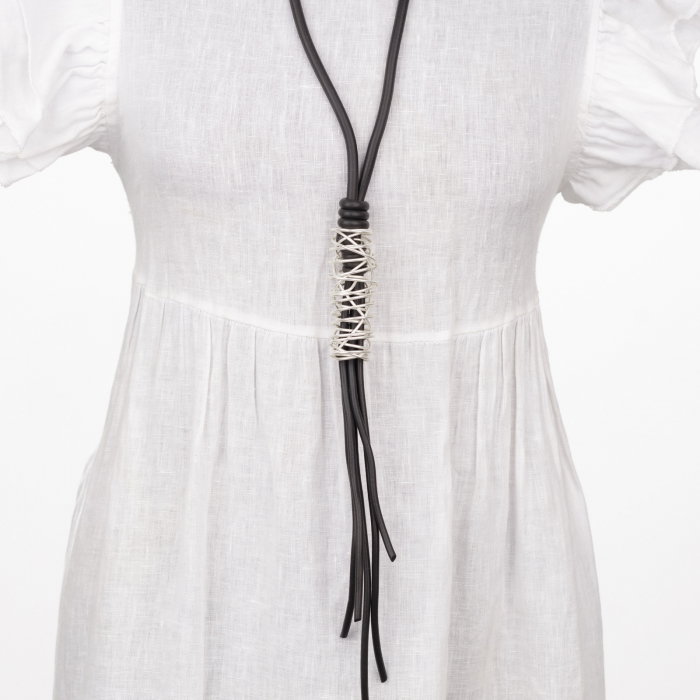Colier Silicon Negru Shopika | Design Modern