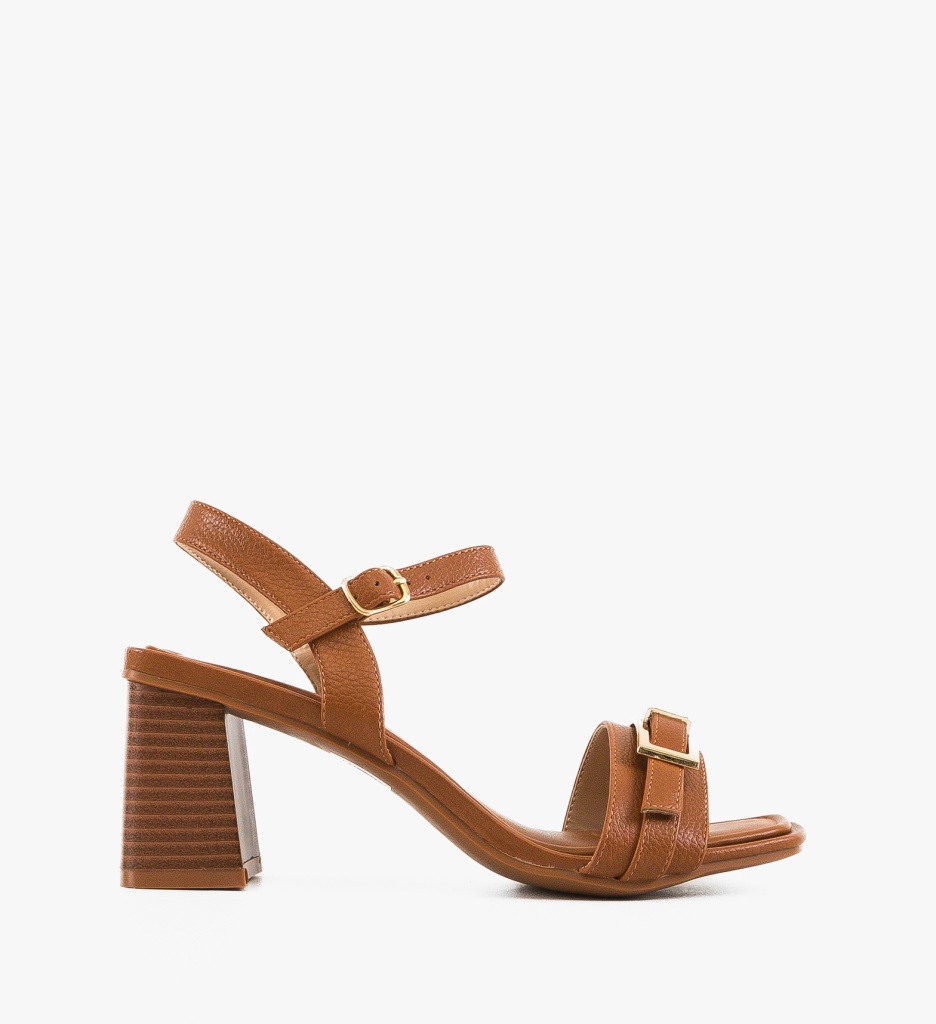 Sandale Lapcar Camel Elegante cu Toc - imagine 2