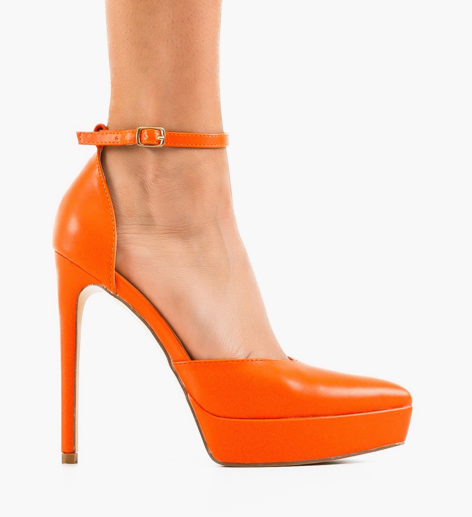 Pantofi cu Toc Vera Portocalii - Stil și Eleganță - imagine 4