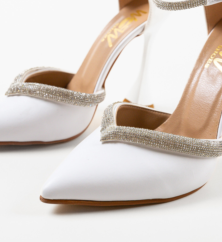 Pantofi Meko Albi | Toc Elegant pentru Ocazii Speciale - imagine 4