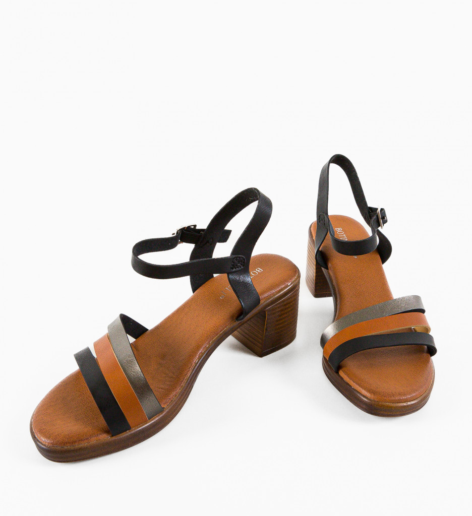 Sandale cu Toc Fiore Negre | Eleganță Asigurată - imagine 8