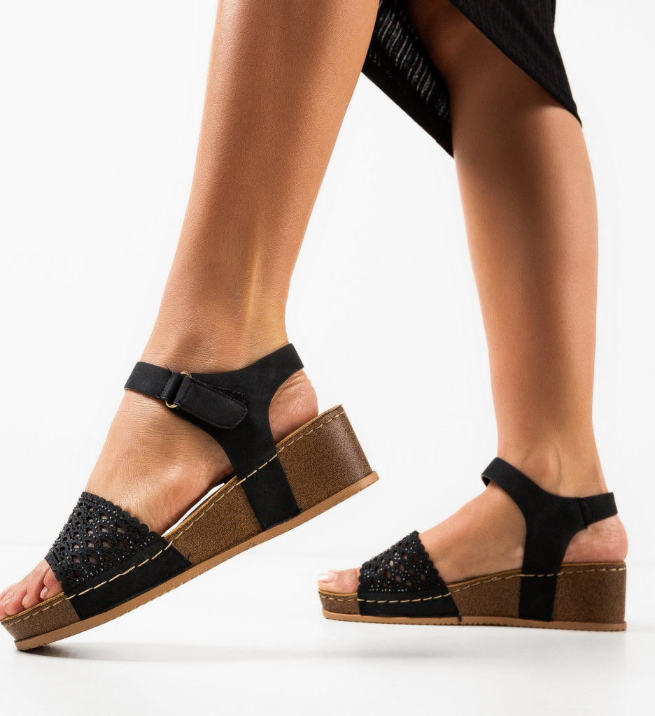 Sandale Dama Herbie Negre | Eleganță și Confort