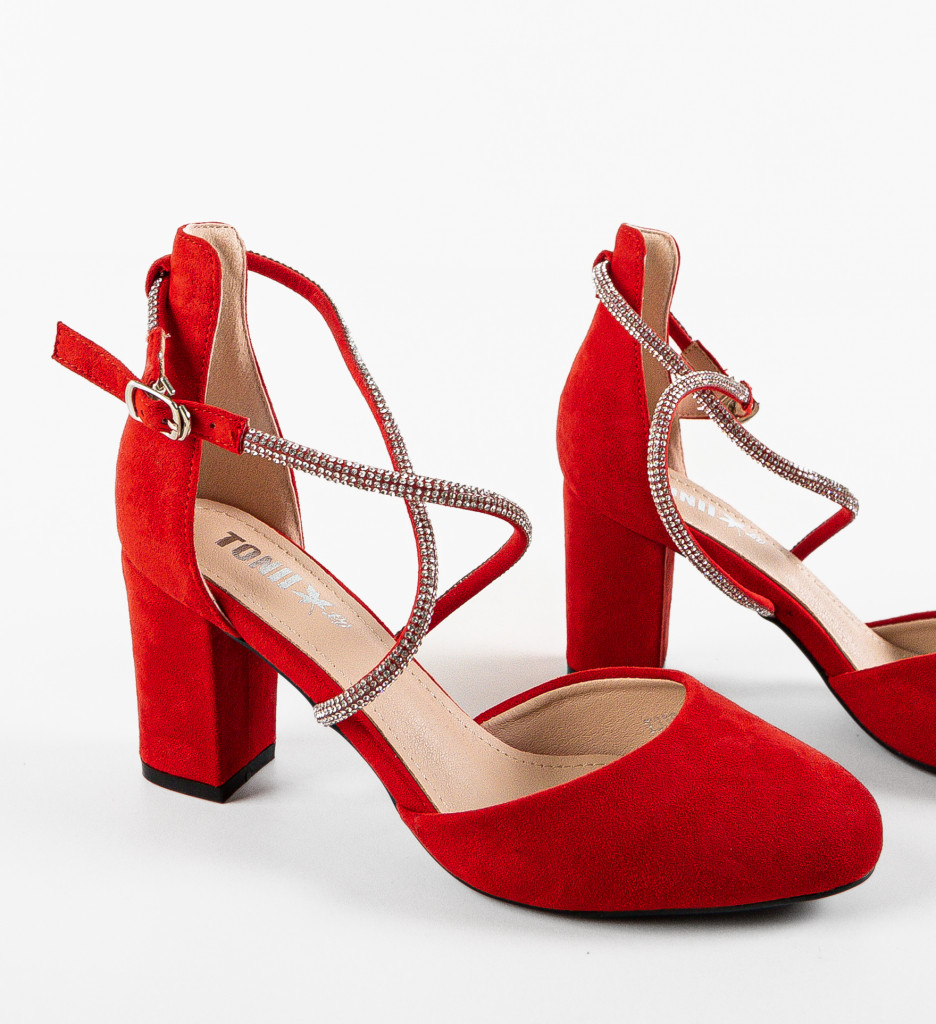 Pantofi Toc Santos Rosii | Eleganță Remarcabilă - imagine 6