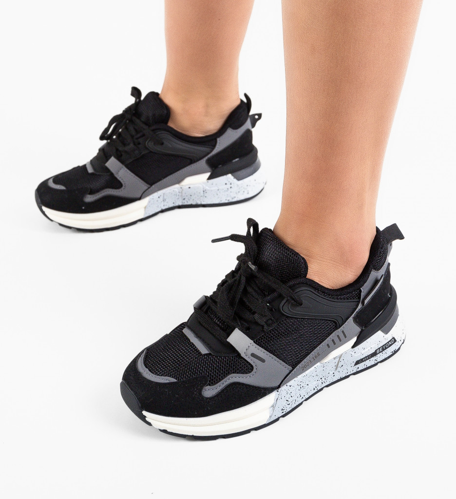 Sneakers Beyond Negri - Confort și Stil Premium - imagine 3