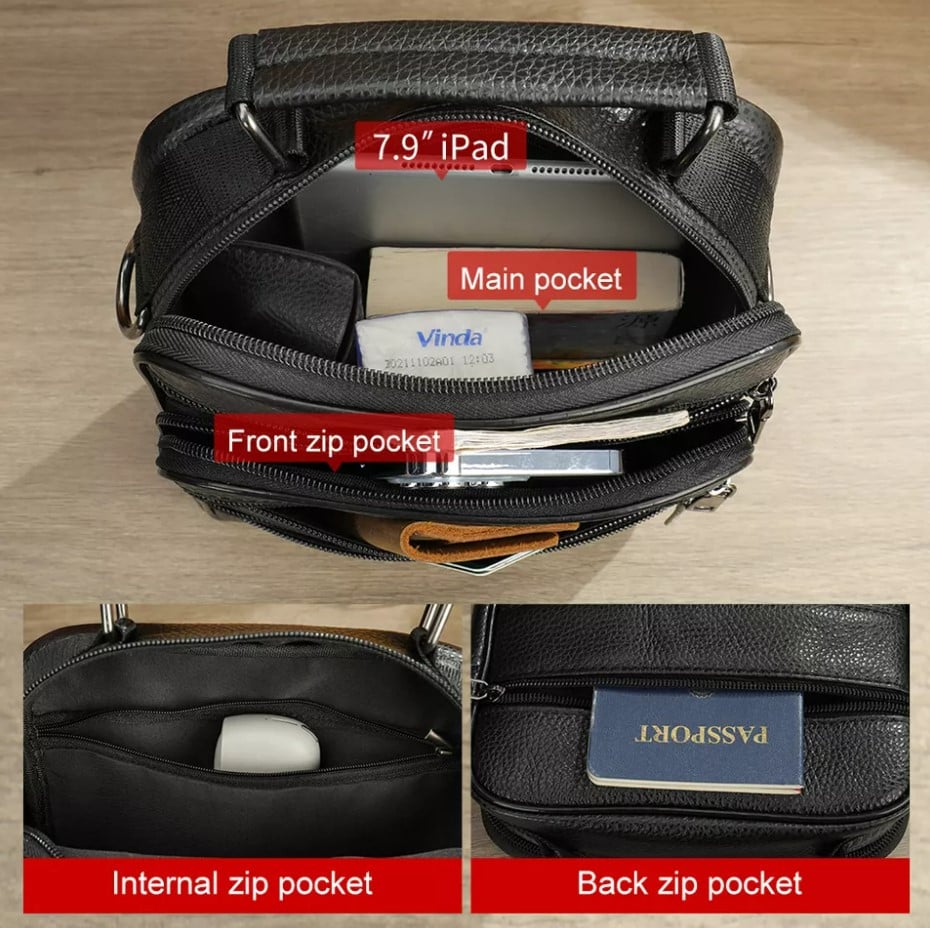 Geanta Umar Barbati Piele Naturala | Oem Elio - imagine 6