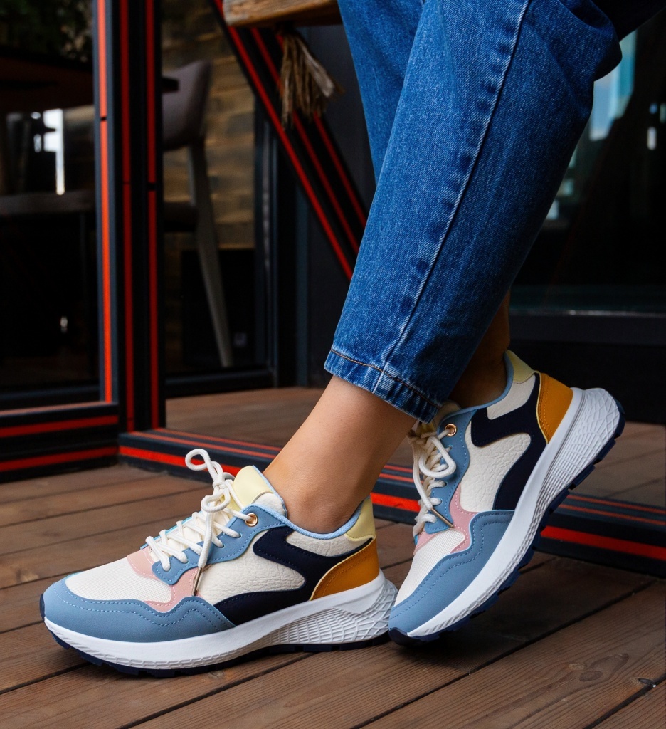 Sneakers Dama Alina Albastri - Confort Sport - imagine 2