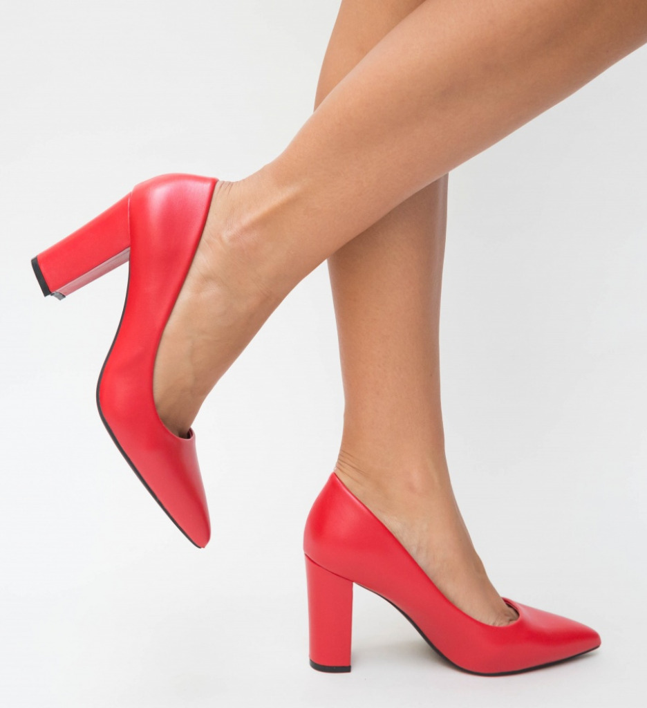 Pantofi Pauline Rosii - Eleganță cu Toc - imagine 5