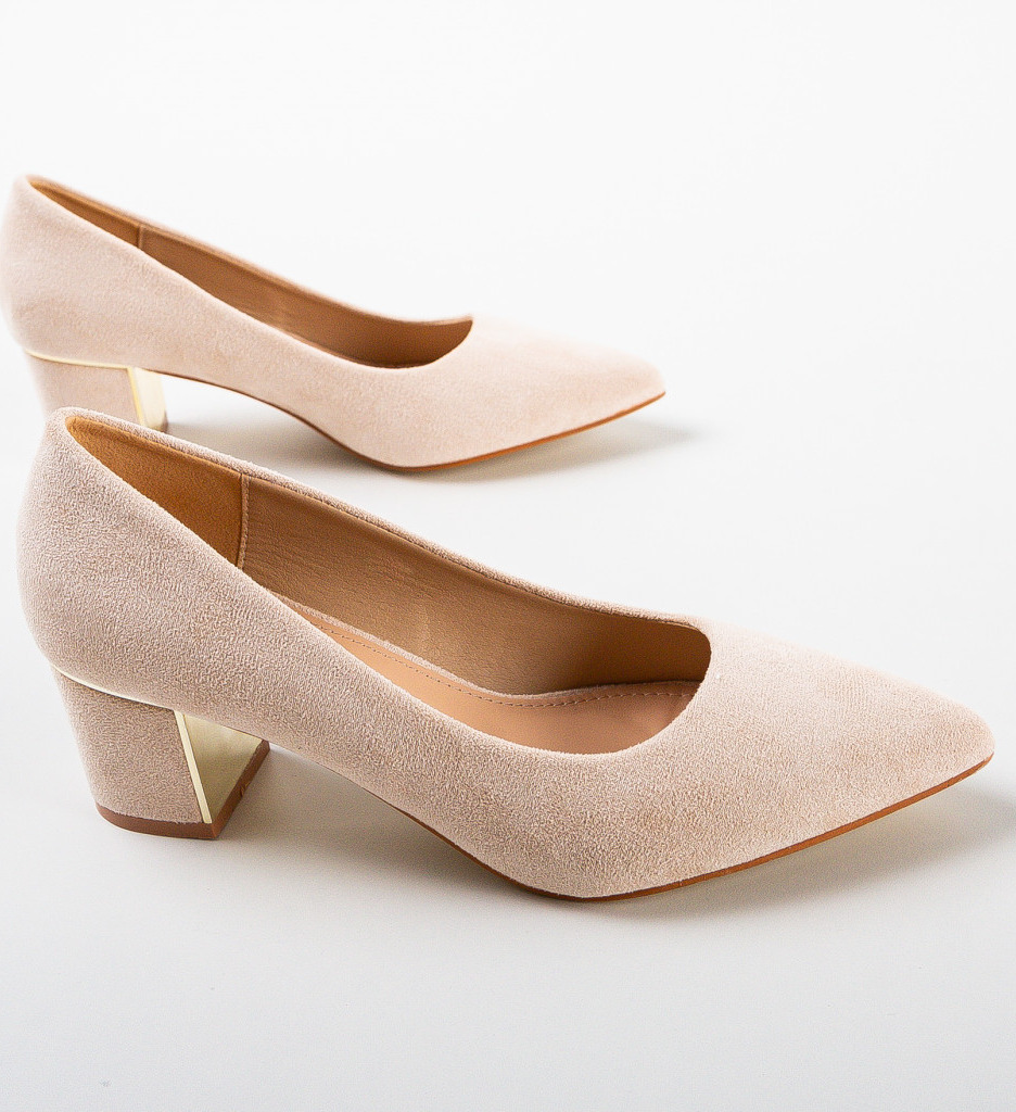 Pantofi cu Toc Bej Eleganți pentru Femei - imagine 6