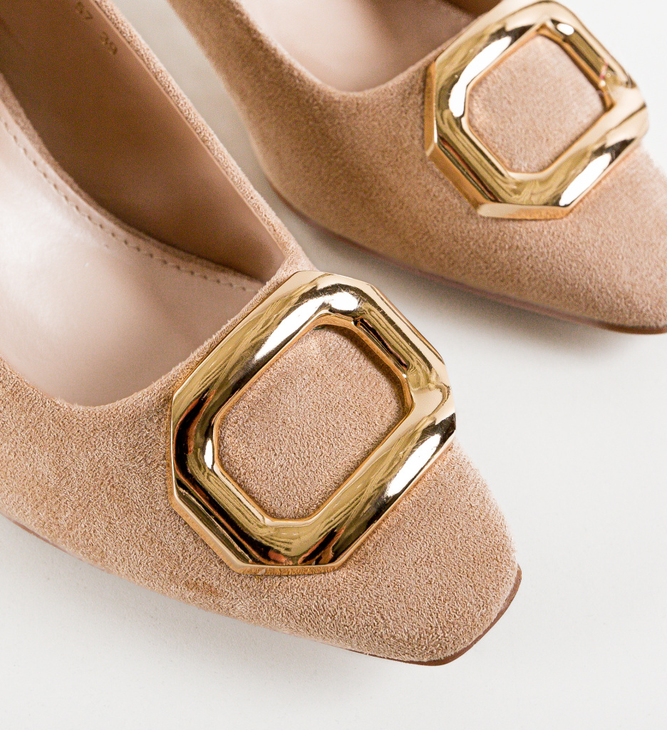 Pantofi Lesedi Bej cu Toc | Eleganță și Confort - imagine 7