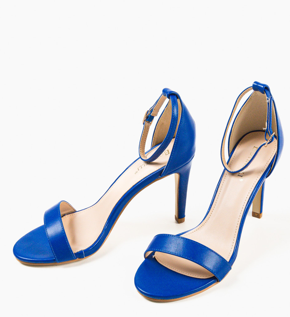 Sandale cu toc Rekoman Albastre Elegante - imagine 6