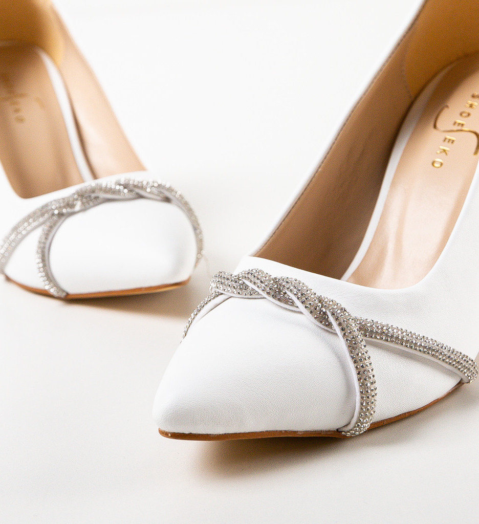 Pantofi cu Toc Yajo Albi - Eleganță Asigurată - imagine 8