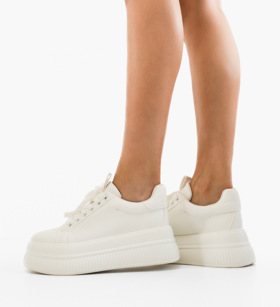 Sneakers Dama Tuyry Albi - Confort și Stil