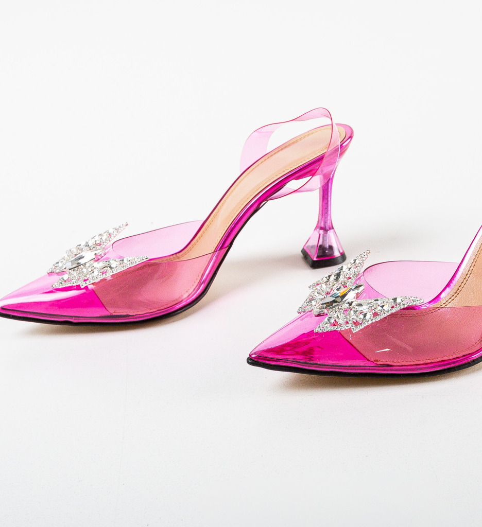 Pantofi dama Fazan Fuchsia cu toc elegant - imagine 7