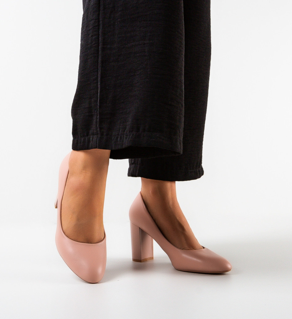 Pantofi Dama Buxton Roz | Toc Elegant - imagine 2