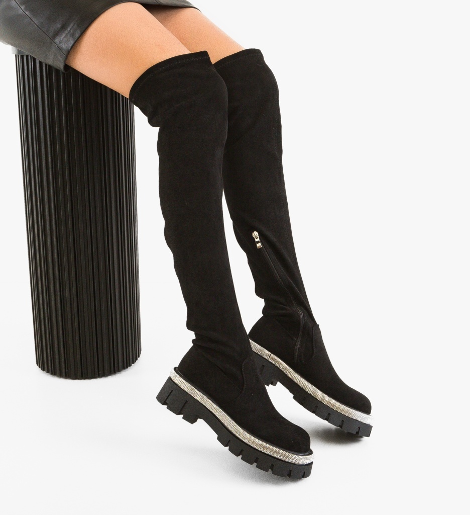 Cizme Dama Klippire Negre Depurtat - Stil Urban - imagine 6