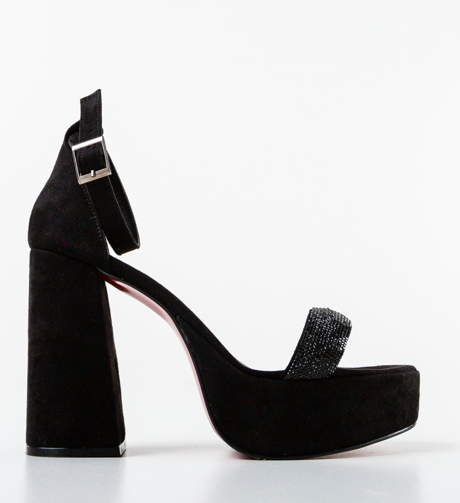 Sandale Gabama Negre Elegante cu Toc - imagine 4