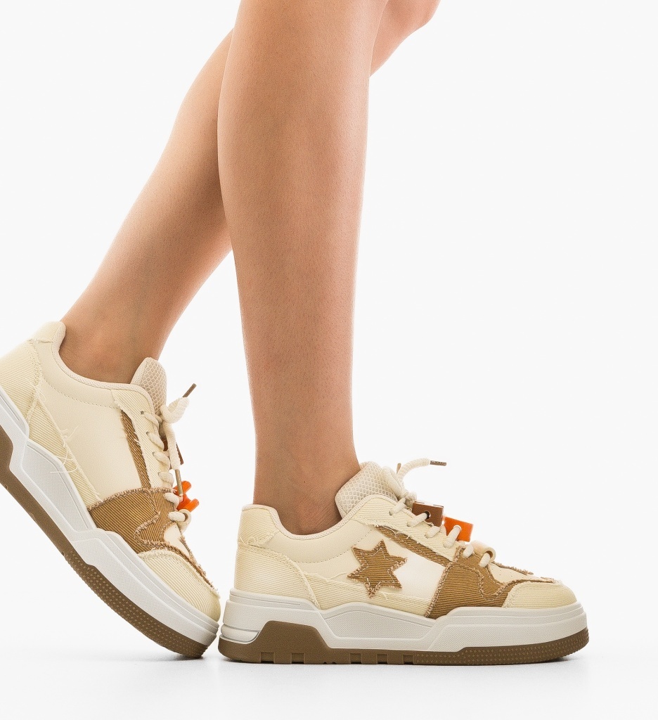 Sneakers Dama Rilas Bej | Confort și Stil - imagine 2