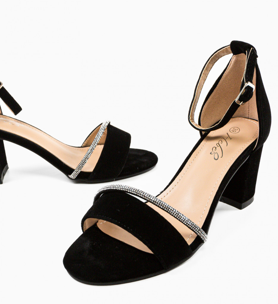 Sandale Kinewa Negri cu Toc Eleganți - imagine 7