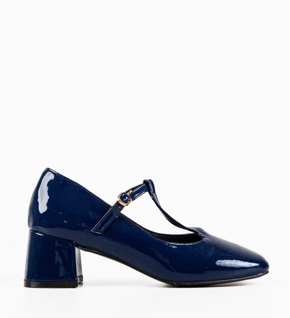 Pantofi Ketofa Albastre cu Toc Eleganți - imagine 3