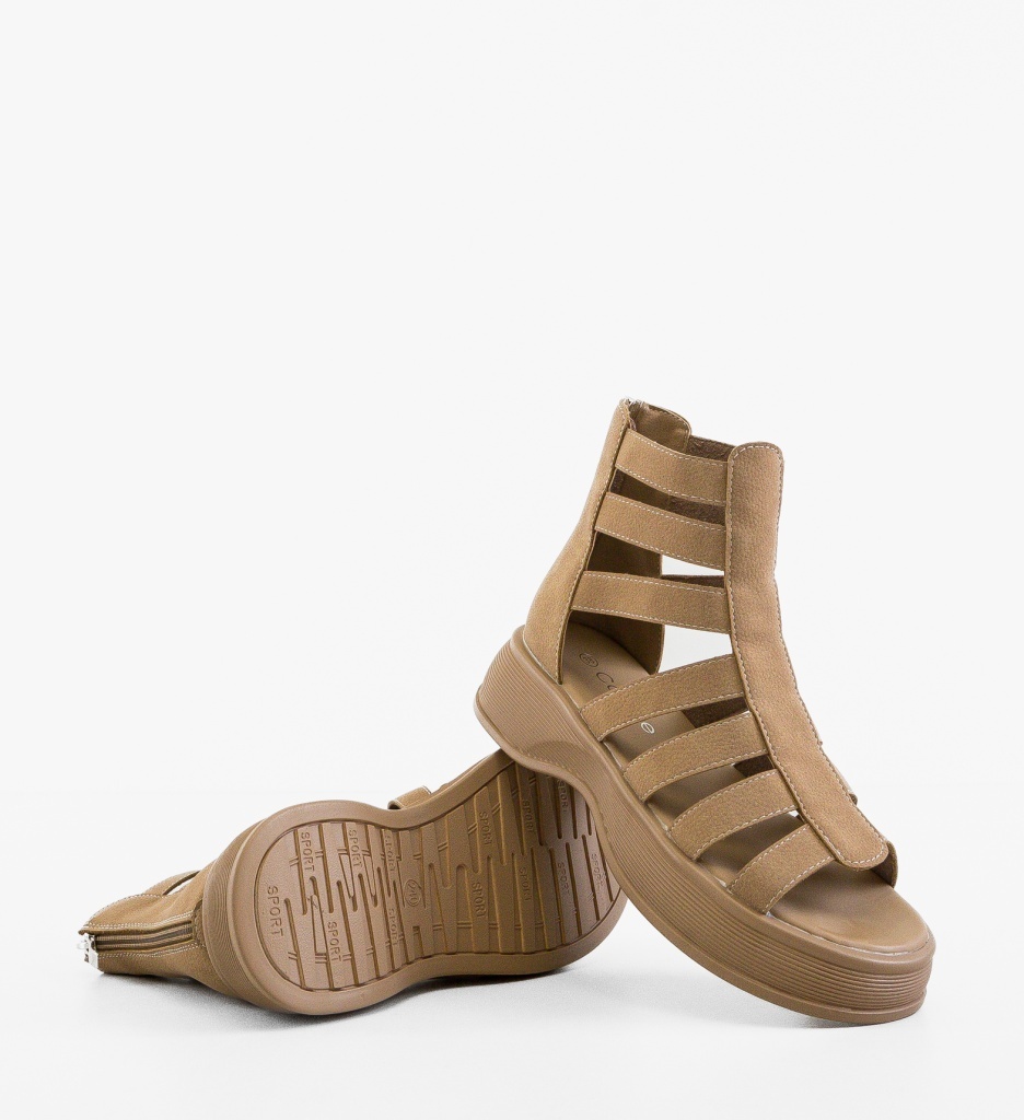Sandale Dama Budica Khaki Elegante - imagine 4