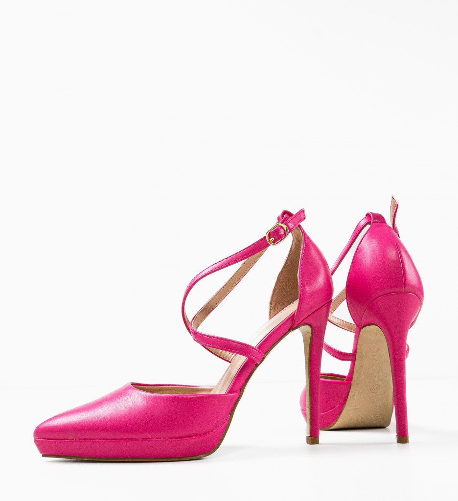 Pantofi dama Horne Fuchsia cu toc elegant - imagine 7