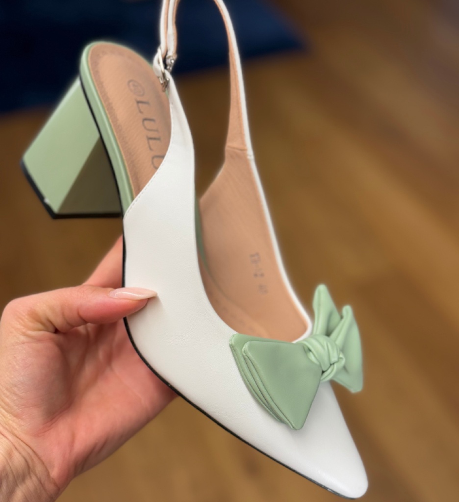 Pantofi cu Toc Albi Eleganți - Depurtat - imagine 5