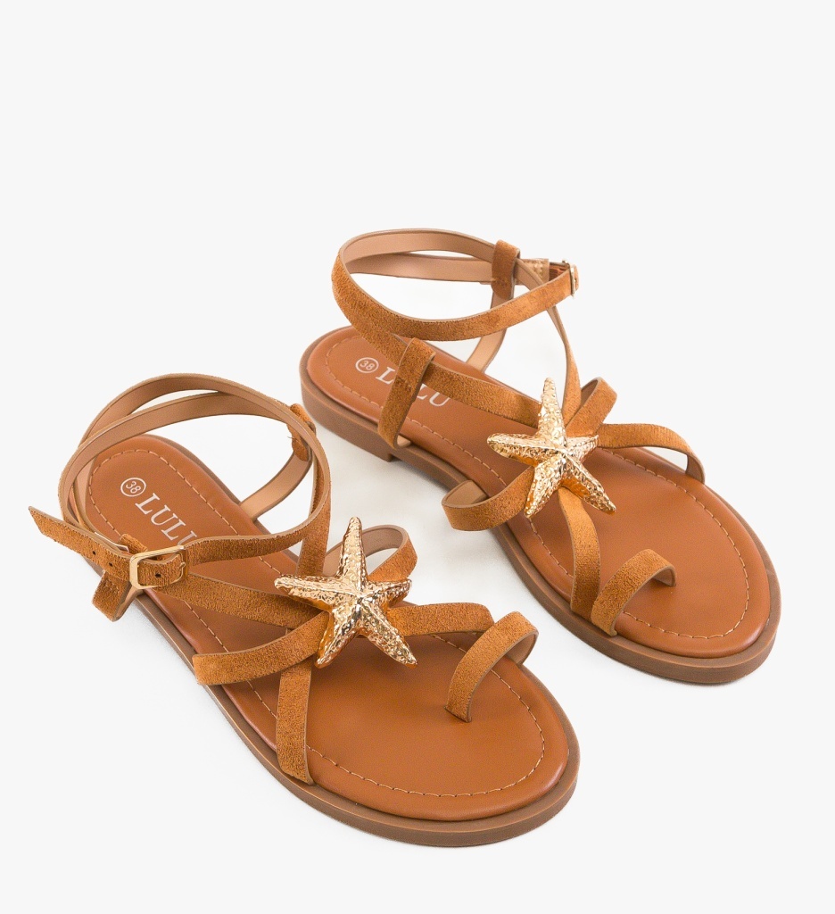 Sandale Dama Star Camel Elegante - imagine 2