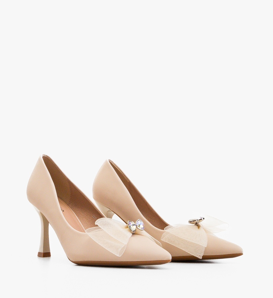 Pantofi Stiletto Dama Liama Bej Eleganți - imagine 4