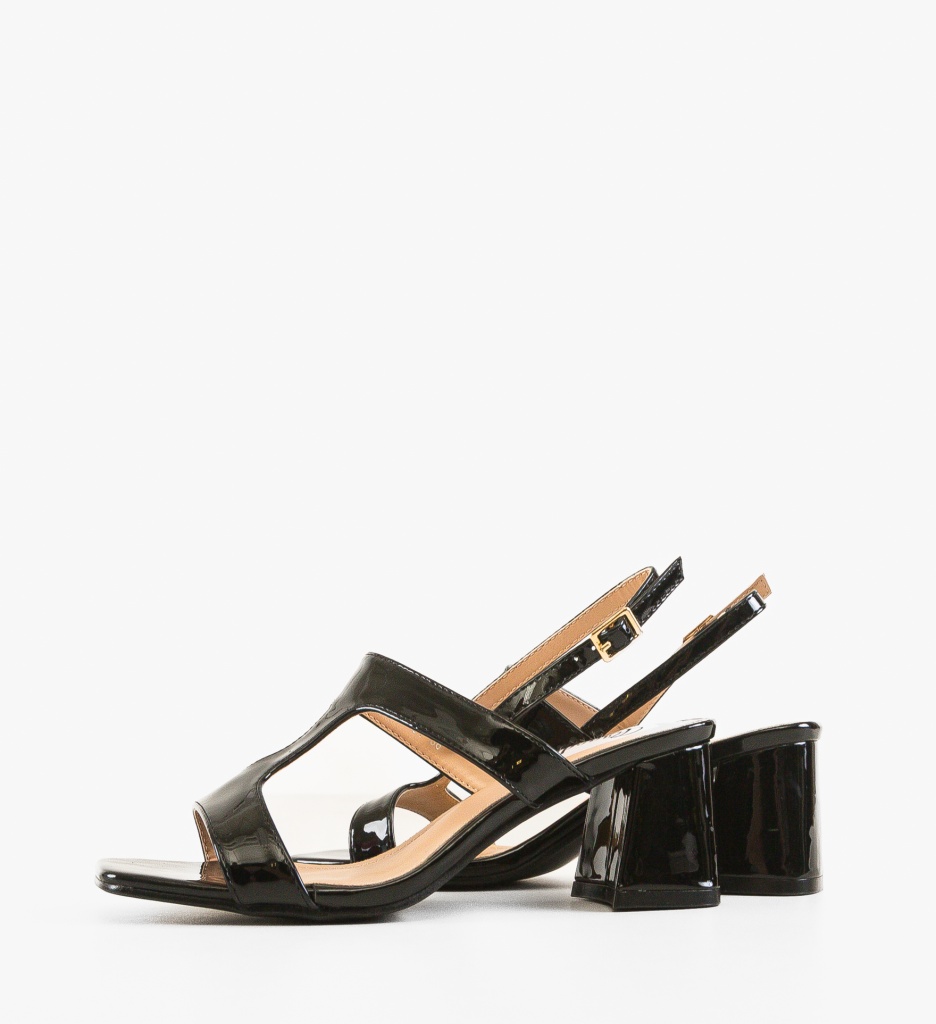 Sandale cu Toc Elegante Sufyan Negre - imagine 4