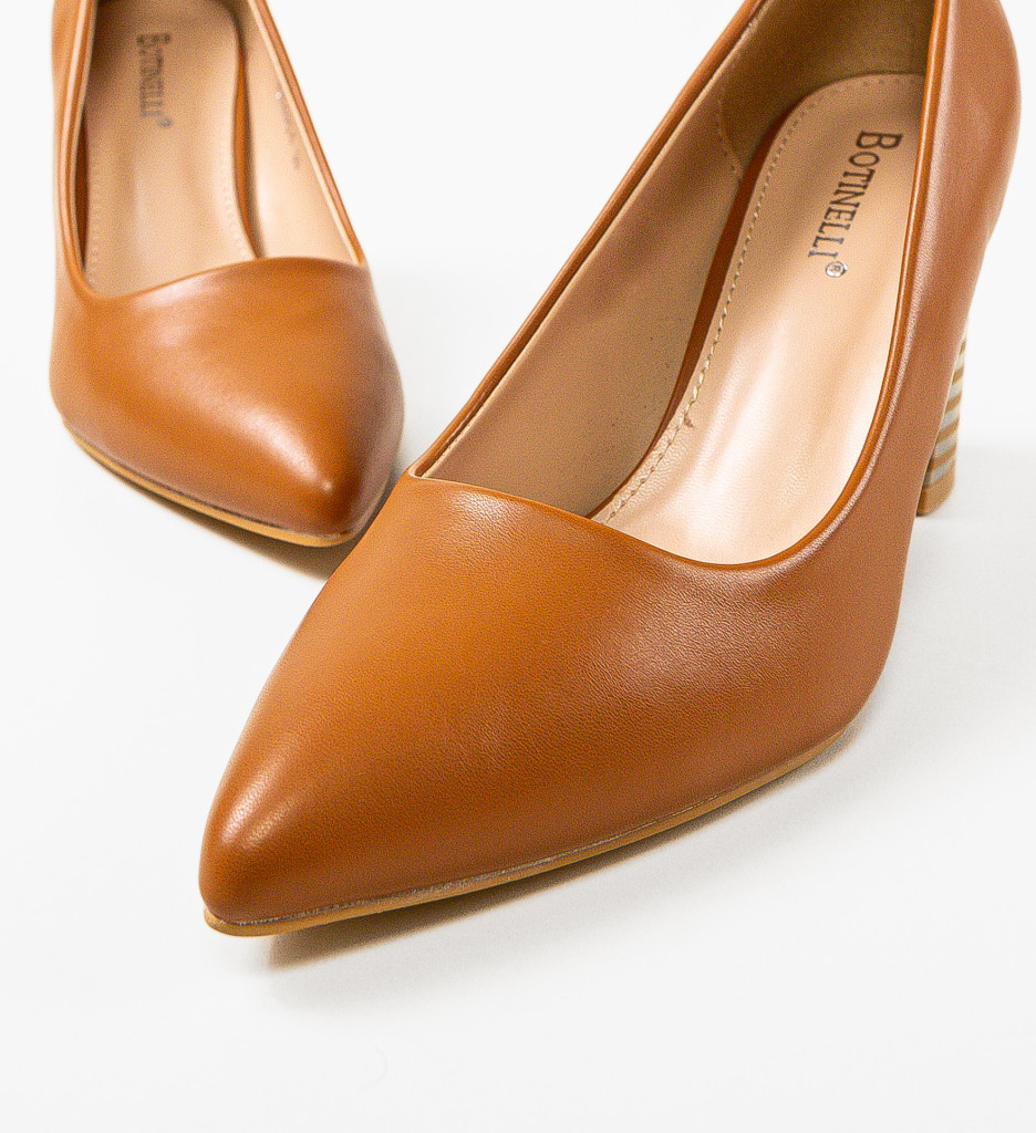Pantofi cu Toc Camel Eleganți | Model Jaylen - imagine 7