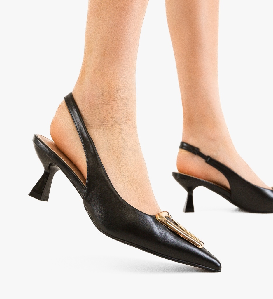Pantofi Toc Eleganți Harri Negri - Stil Refined - imagine 3