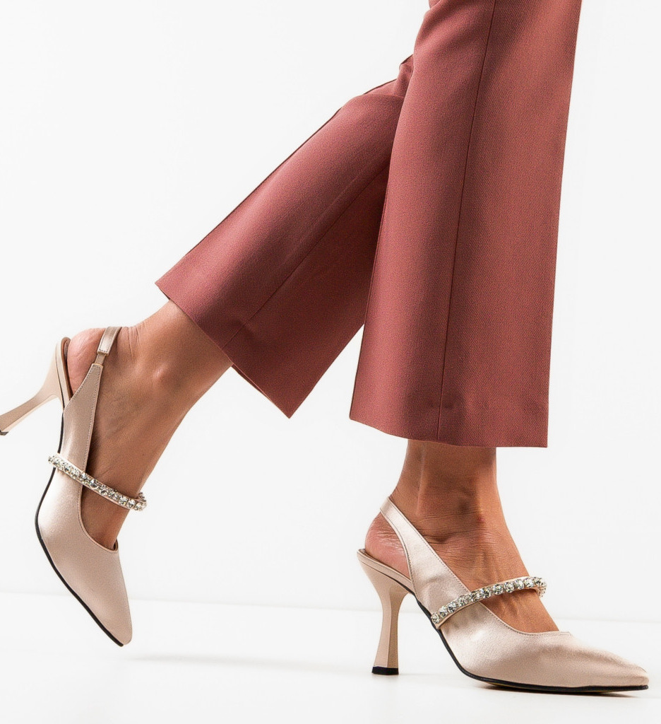 Pantofi Cook Bej | Toc Elegant Dama - imagine 4