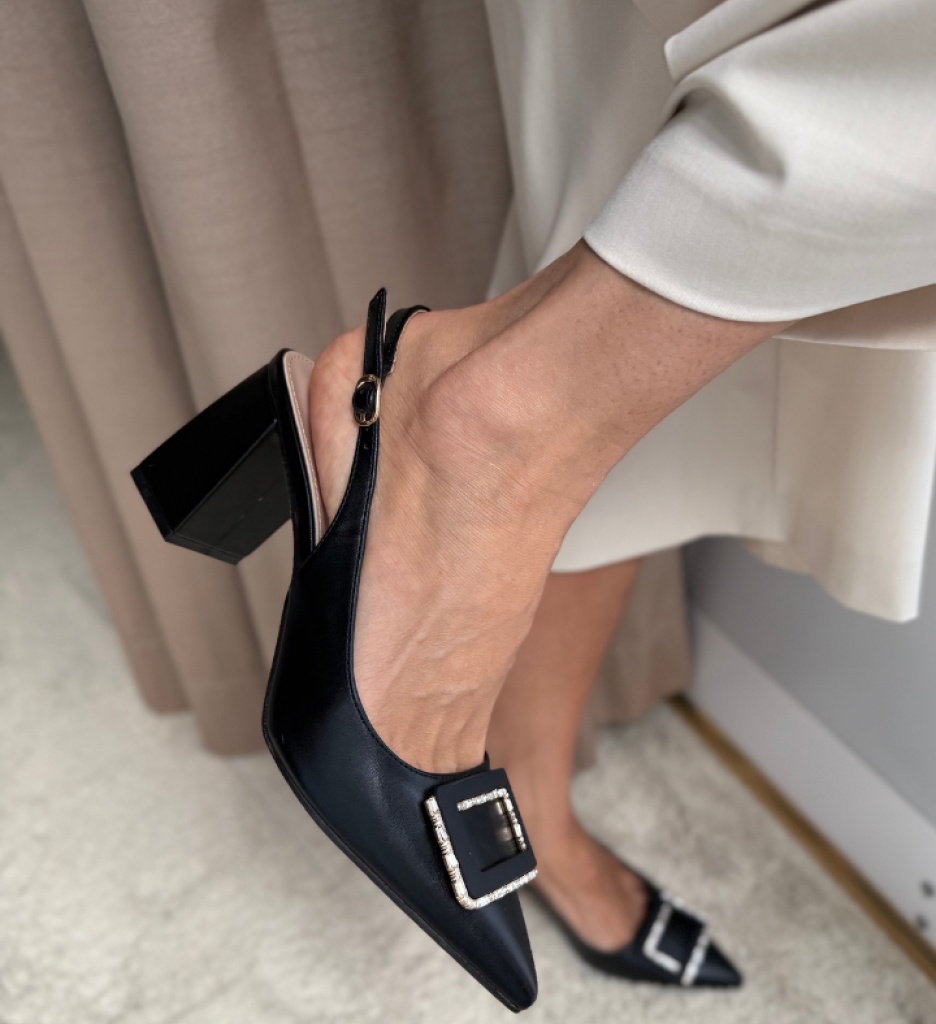 Pantofi Gentalya Negri Eleganți cu Toc