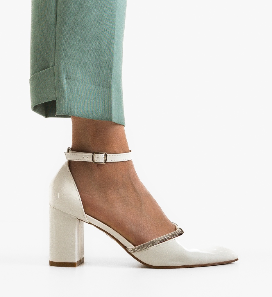 Pantofi Dama Lynes Albi | Eleganță și Stil - imagine 3