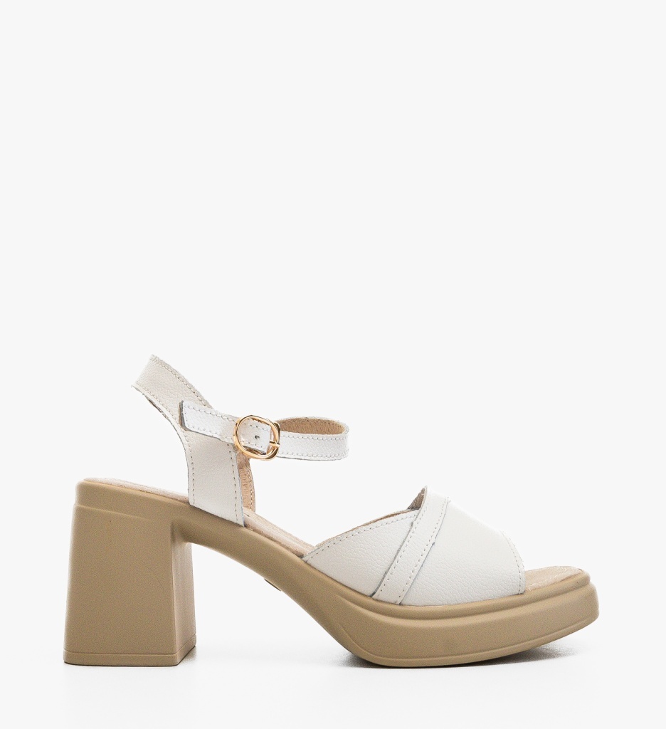 Sandale cu toc Gaguwa Albe – Eleganță și Stil - imagine 6