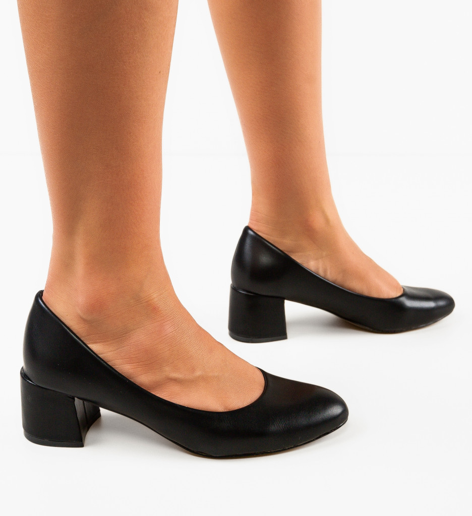 Pantofi Bubay Negri Eleganți cu Toc - imagine 4