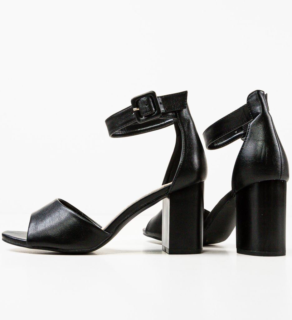 Sandale Keltic Negre Elegante cu Toc - imagine 4