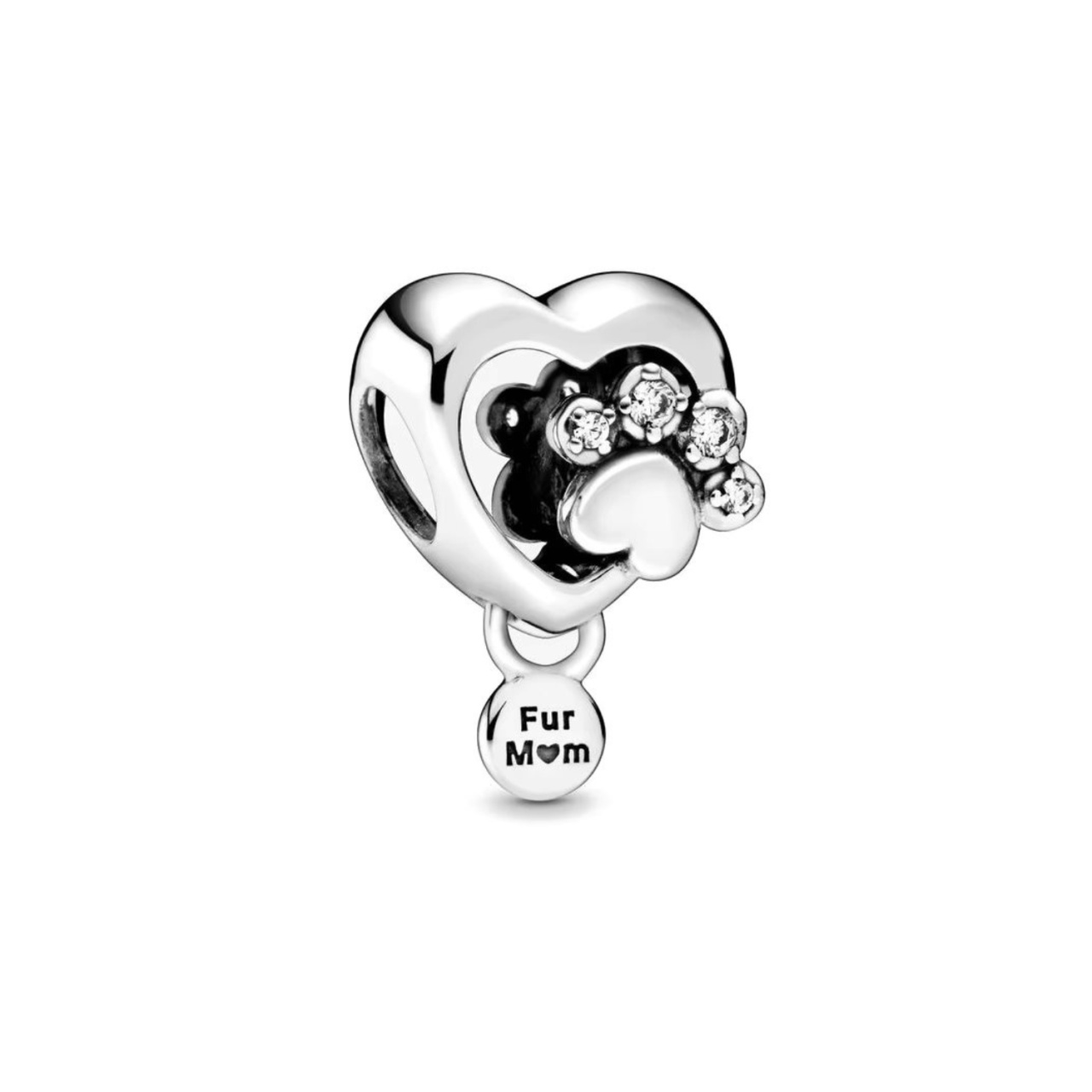 Charm argint 925 inima si labuta, rodia, Amanda JW1143