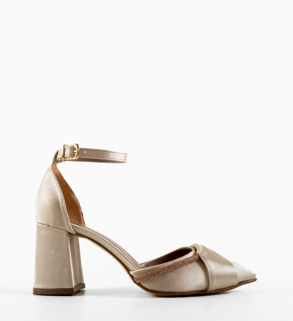 Pantofi Herrera Bej Eleganți cu Toc - imagine 2