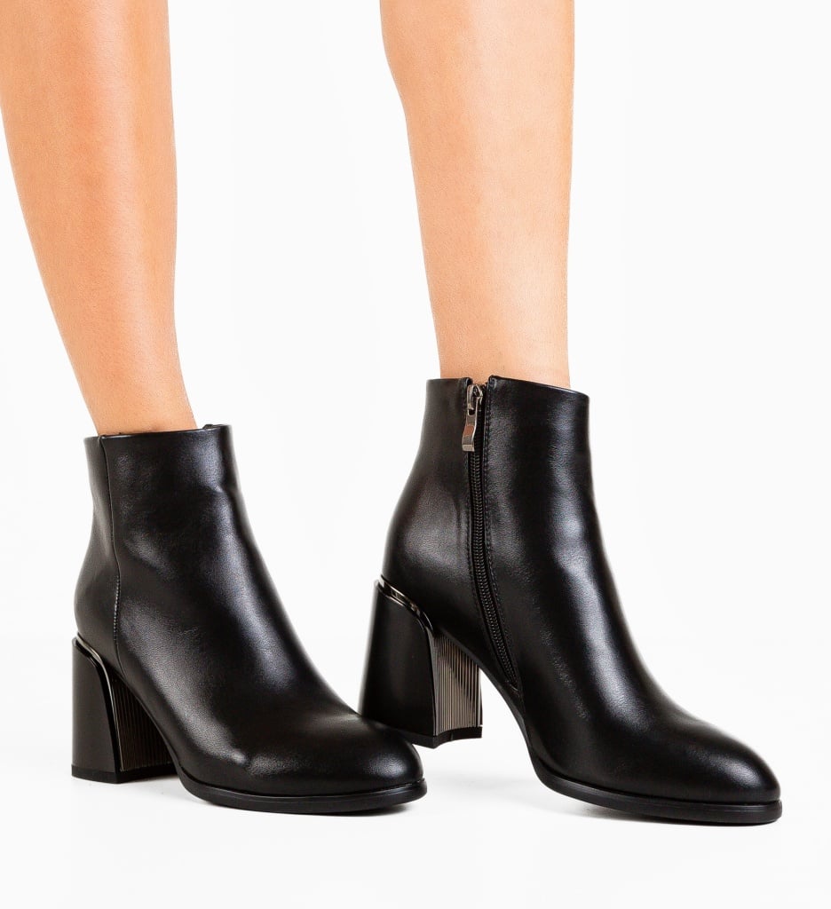 Botine Dama Fadana Negre - Eleganță și Stil - imagine 2