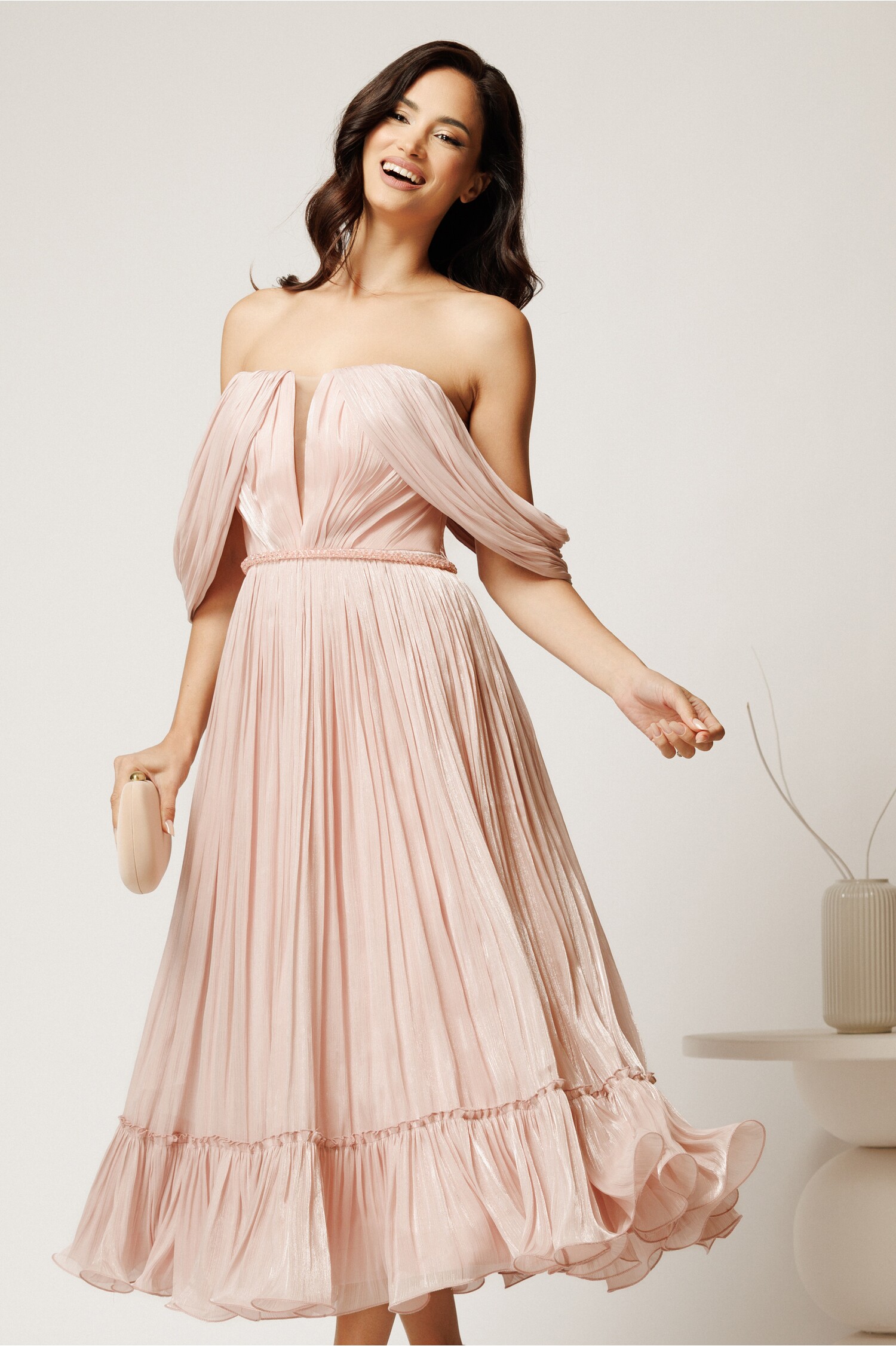 Rochie Eleganta Roz pentru Cununie Civila