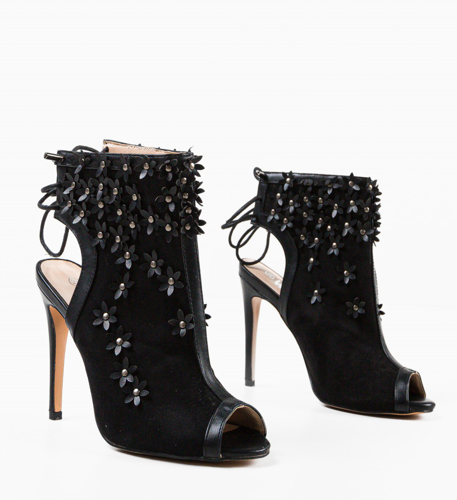Botine Dama Flowera Negre | Eleganță și Stil - imagine 6