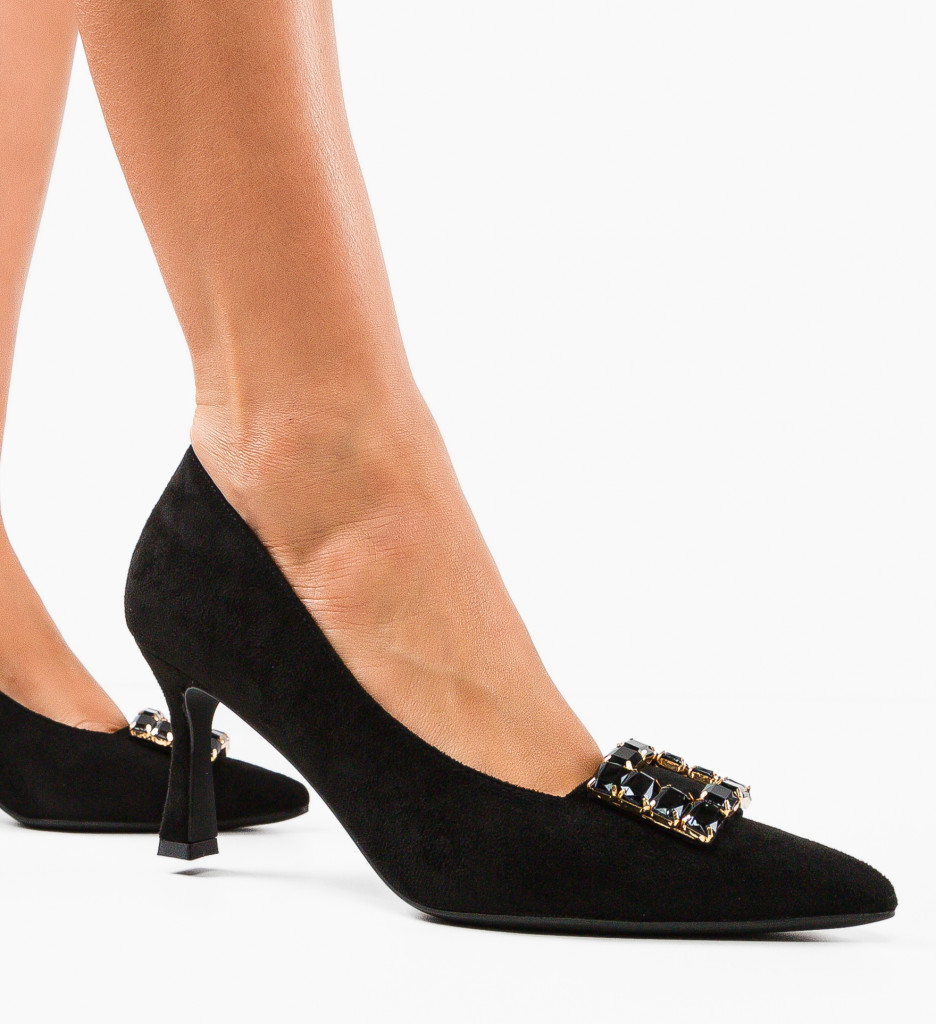 Pantofi Dama Joan Negri cu Toc Eleganți - imagine 3