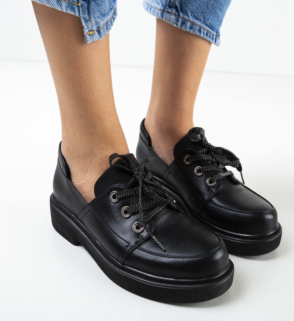 Pantofi Casual Smeco Negri | Stil & Confort - imagine 2