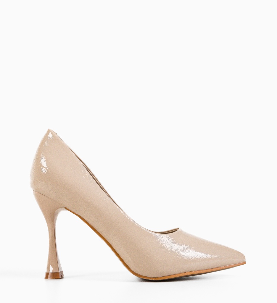 Pantofi Kikora Bej Eleganți cu Toc - imagine 4