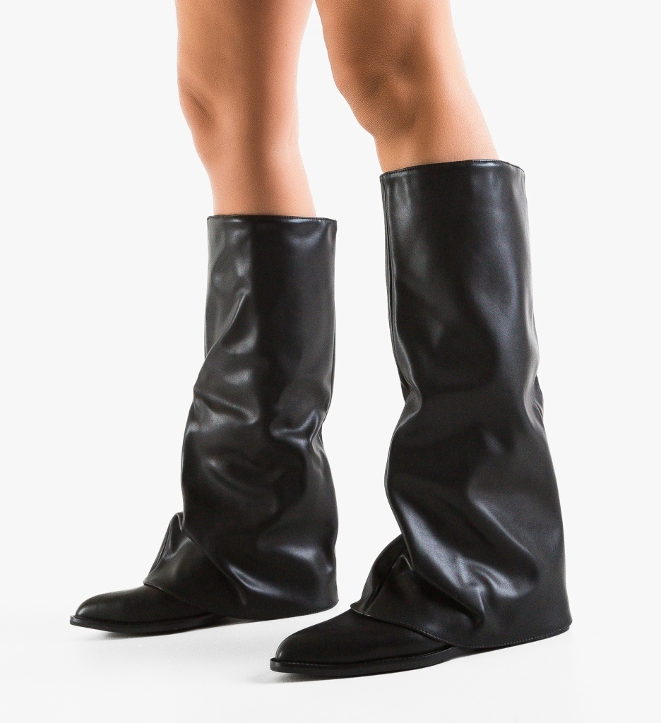 Cizme Dama Kaled Negre Depurtat | Stil & Confort - imagine 3