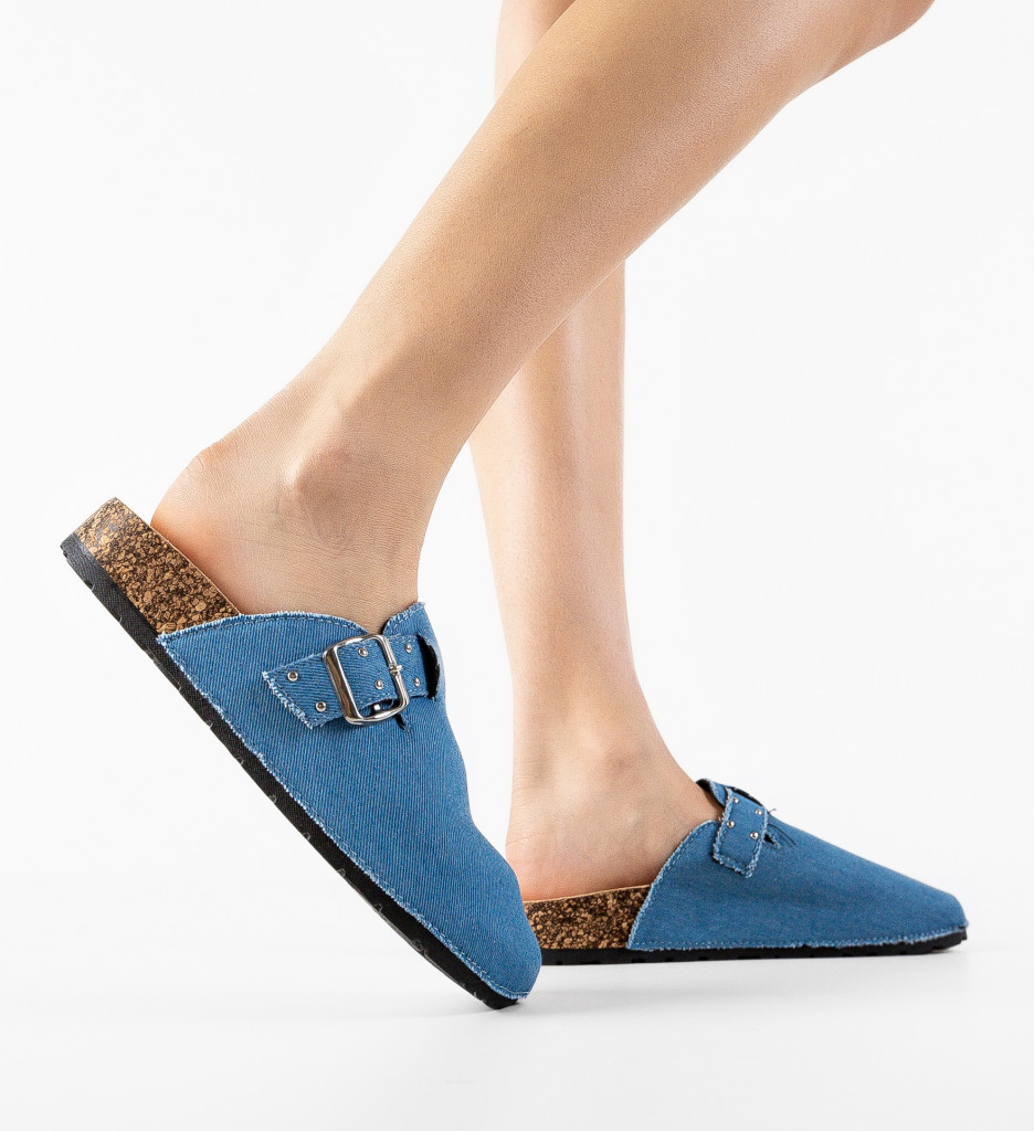 Papuci Neckar Albastri - Confort Casual - imagine 5