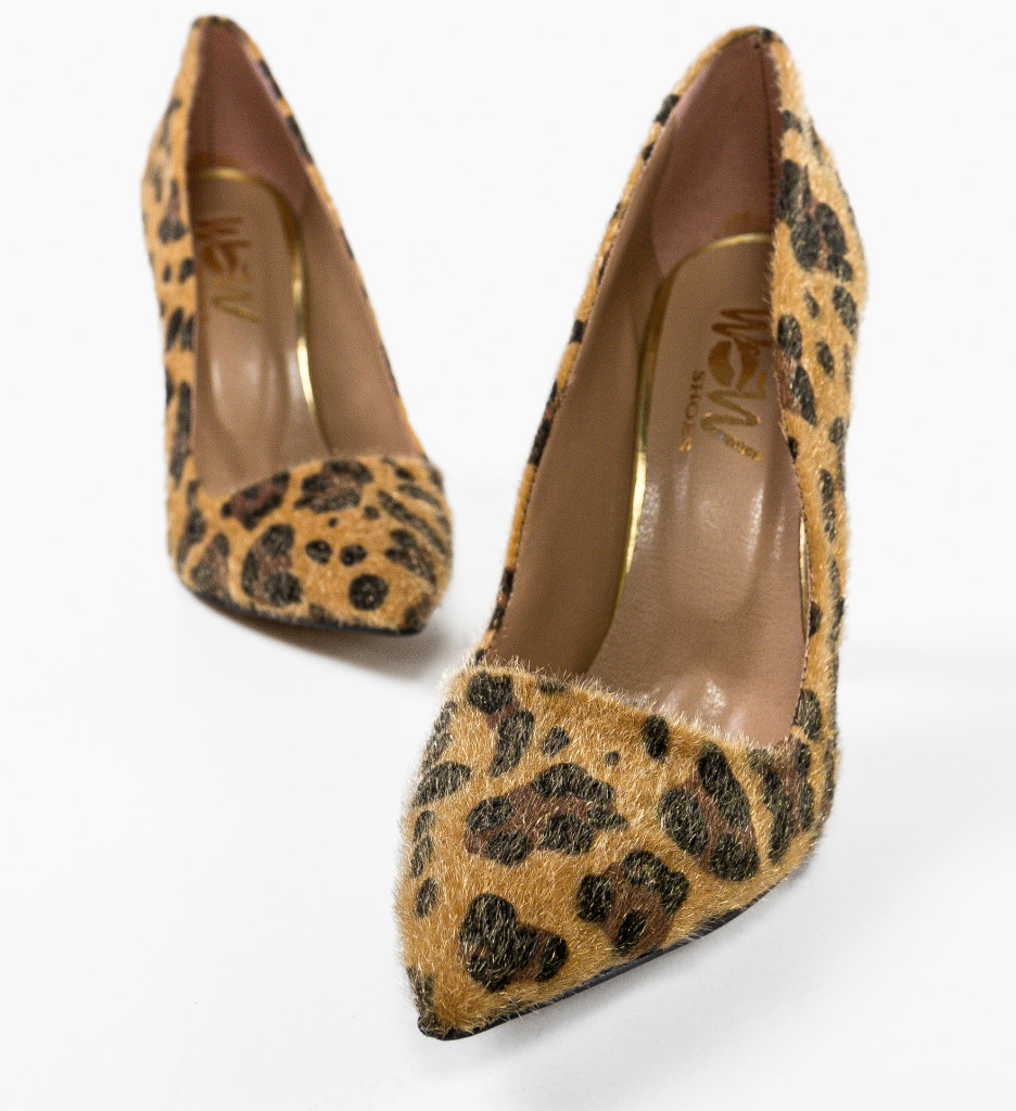 Pantofi Dama Brandan Print cu Toc Eleganți - imagine 6