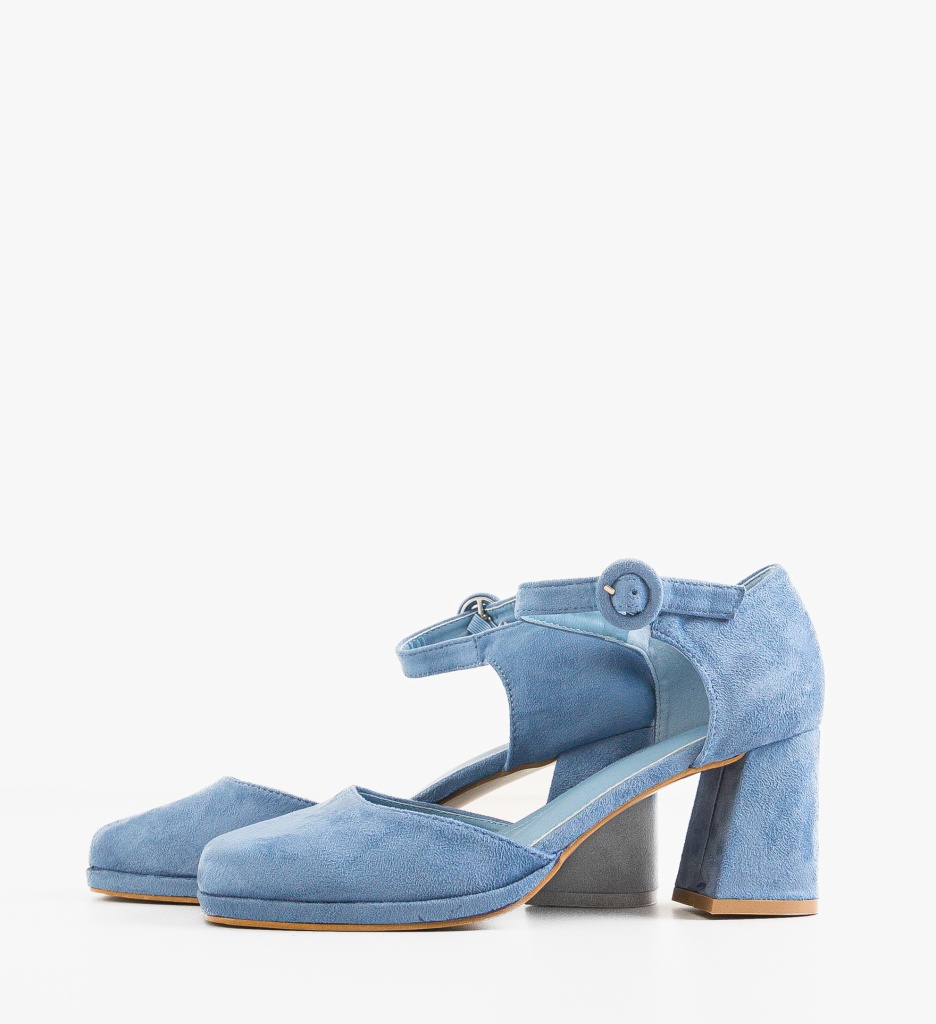 Pantofi dama Rafe Albastri cu toc elegant - imagine 3